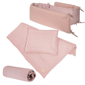 roba organic Geschenkset Lil Planet rosa/mauve, Bio-Bettwäsche, -Spannbettlaken & -Nestchen, GOTS