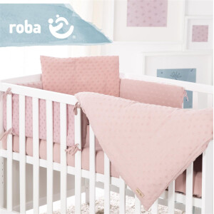 roba organic Geschenkset Lil Planet rosa/mauve, Bio-Bettwäsche, -Spannbettlaken & -Nestchen, GOTS