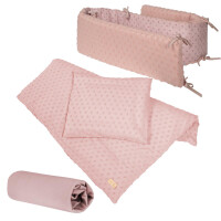 roba organic Geschenkset Lil Planet rosa/mauve, Bio-Bettwäsche, -Spannbettlaken & -Nestchen, GOTS