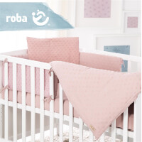 roba organic Geschenkset Lil Planet rosa/mauve, Bio-Bettwäsche, -Spannbettlaken & -Nestchen, GOTS