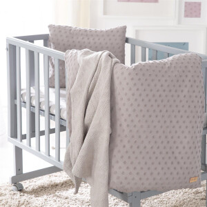roba organic Geschenkset Lil Planet silbergrau, Bio-Bettwäsche, -Spannbettlaken & -Babydecke, GOTS
