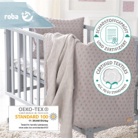 roba organic Geschenkset Lil Planet silbergrau, Bio-Bettwäsche, -Spannbettlaken & -Babydecke, GOTS