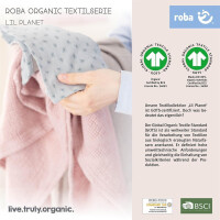 roba organic Geschenkset Lil Planet silbergrau, Bio-Bettwäsche, -Spannbettlaken & -Babydecke, GOTS