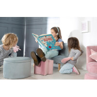 B-Ware roba Kindersofa „Lil Sofa“, bequeme Kindercouch mit stabilen Holzfüßen und Samtstoff in Sky/Hellblau