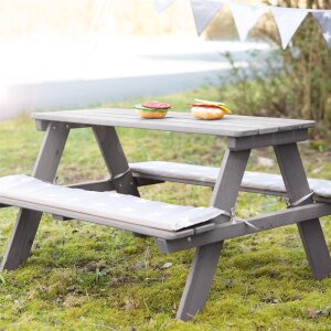 B-Ware roba Kinder Outdoor+ Sitzgruppe Picknick for 4, wetterfeste Sitzgarnitur aus Massivholz, grau