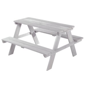 B-Ware roba Kinder Outdoor+ Sitzgruppe Picknick for 4, wetterfeste Sitzgarnitur aus Massivholz, grau