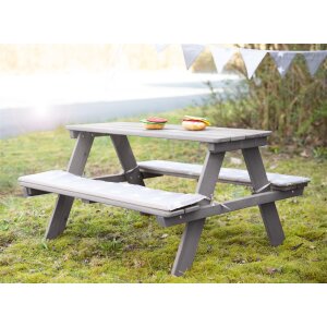 B-Ware roba Kinder Outdoor+ Sitzgruppe Picknick for 4, wetterfeste Sitzgarnitur aus Massivholz, grau