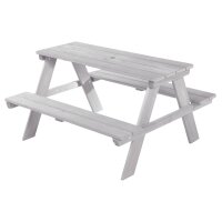 B-Ware roba Kinder Outdoor+ Sitzgruppe Picknick for 4, wetterfeste Sitzgarnitur aus Massivholz, grau