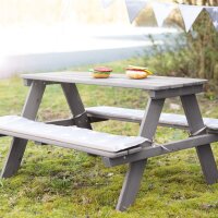 B-Ware roba Kinder Outdoor+ Sitzgruppe Picknick for 4, wetterfeste Sitzgarnitur aus Massivholz, grau
