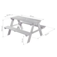 B-Ware roba Kinder Outdoor+ Sitzgruppe Picknick for 4, wetterfeste Sitzgarnitur aus Massivholz, grau