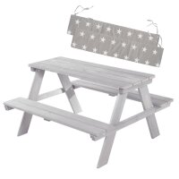 B-Ware roba Kinder Outdoor+ Sitzgruppe Picknick for 4, wetterfeste Sitzgarnitur aus Massivholz, grau