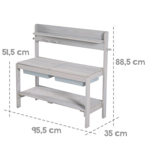 B-Ware - roba Kinder Outdoor+ Gartenküche Fun, Holz, Matschküche mit abnehmbarer Abdeckung, wetterfest
