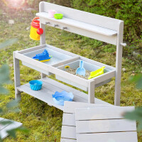 B-Ware - roba Kinder Outdoor+ Gartenküche Fun, Holz, Matschküche mit abnehmbarer Abdeckung, wetterfest