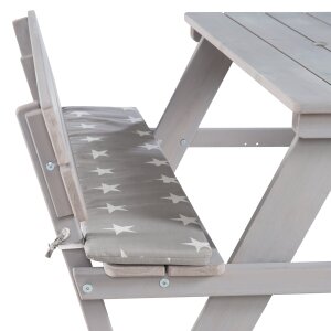 B-Ware roba Kinder Outdoor+ Sitzgruppe Picknick for 4 mit Rückenlehnen, wetterfest aus Massivholz, grau