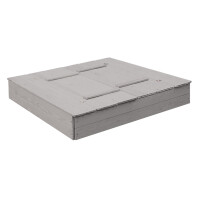 B-Ware roba Sandkasten mit Deckel & 2 Sitzbänken Massivholz Wetterfest Grau 127cm