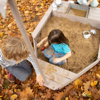 B-Ware roba Sandkasten-Schiff, Kinder-Outdoor-Sandkasten aus wetterfestem Massivholz, inkl. Sonnendach