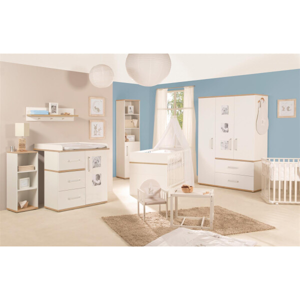 roba Kindermöbelset Pia‘, 3-teilig, inkl. Kinderbett 70x140cm, Wickelkommode, Kleiderschrank, weiß