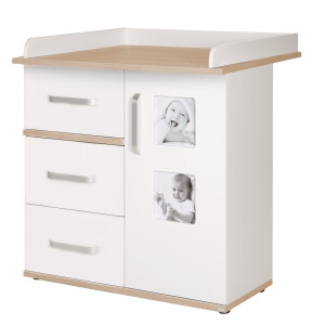 roba Kindermöbelset Pia‘, 3-teilig, inkl. Kinderbett 70x140cm, Wickelkommode, Kleiderschrank, weiß