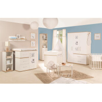 roba Kindermöbelset Pia‘, 3-teilig, inkl. Kinderbett 70x140cm, Wickelkommode, Kleiderschrank, weiß