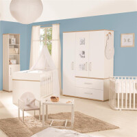 roba Kindermöbelset Pia‘, 3-teilig, inkl. Kinderbett 70x140cm, Wickelkommode, Kleiderschrank, weiß