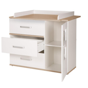 roba Kindermöbelset Pia‘, 3-teilig, inkl. Kinderbett 70x140cm, Wickelkommode, Kleiderschrank, weiß