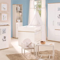 roba Kindermöbelset Pia‘, 3-teilig, inkl. Kinderbett 70x140cm, Wickelkommode, Kleiderschrank, weiß