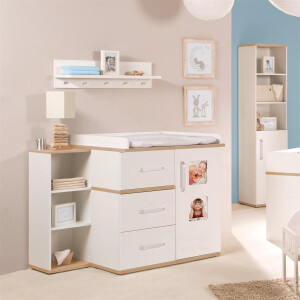 roba Kindermöbelset Pia, 2-teilig, Baby-/Kinderbett 70x140cm, Wickelkommode mit Wickelansatz, weiß