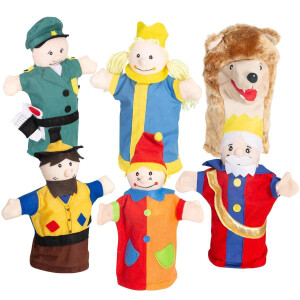 B-Ware roba Kasperletheater, Puppentheater inkl. 6 Handpuppen, Kaspertheater aus Massivholz, freistehend