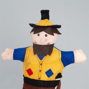 B-Ware roba Kasperletheater, Puppentheater inkl. 6 Handpuppen, Kaspertheater aus Massivholz, freistehend