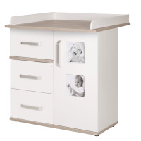 roba Kindermöbelset Moritz, 3-teilig, mit Kinderbett 70x140cm, Wickelkommode & Schrank, weiß
