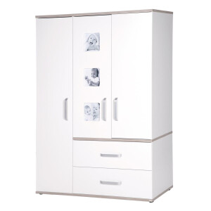roba Kindermöbelset Moritz‘, 3-teilig, mit Kinderbett 70x140cm, Wickelkommode breit & Schrank, weiß
