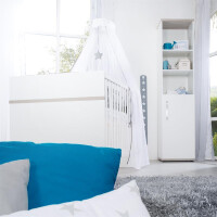 roba Kombi-Kinderbett Moritz, 70x140cm, Babybett, weiß, höhenverstellbar, 3 Schlupfsprossen