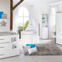 roba Kombi-Kinderbett Moritz, 70x140cm, Babybett, weiß, höhenverstellbar, 3 Schlupfsprossen