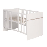 roba Kindermöbelset Moritz, 2-teilig, Kinderbett 70x140cm & Wickelkommode schmal, weiß, Luna Elm