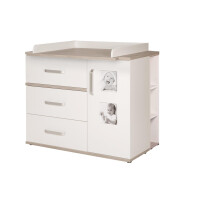roba Kindermöbelset Moritz‘, 2-teilig, Kinderbett 70x140cm & Wickelkommode breit, weiß, Luna Elm