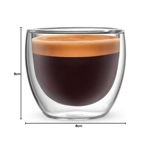 Bialetti Portofino Doppelwandige Espresso Gläser 80ml 2er Set Borosilikat
