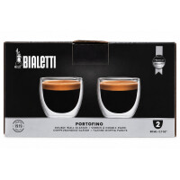 Bialetti Portofino Doppelwandige Espresso Gläser 80ml 2er Set Borosilikat