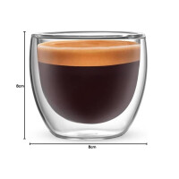 Bialetti Portofino Doppelwandige Espresso Gläser 80ml 2er Set Borosilikat