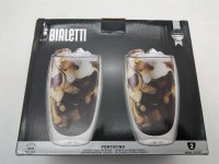 Bialetti Set mit 2 doppelwandigen Prtofino-Gläsern, 450 ml, Wärmeisolierung, Borosilikatglas