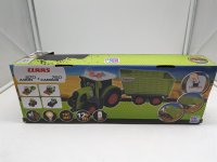 Happy People L&S 34541 Claas Kids Axion 870 Traktor + Anhänger Cargos 750 - mit Licht und Sound, grün