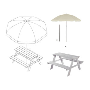 B-Ware roba Kinder Outdoor+ Set Sitzgruppe Picknick for 4, inkl. Sonnenschirm