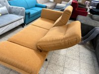 DOMO Collection Sofa Arezzo, elegante Designer Couch mit Relaxfunktion, 2er Polster, 2,5-Sitzer, gelb, 239x99x94