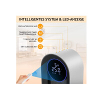 Heizlüfter, Keramik Heizlüfter, 2000W 3 Modi Thermostat Heizlüfter, 12-Stunden-Timer, Kippschutz, 100° Oszillations-Raumheizgerät für Heim & Büro Weiß großer Bildschirm