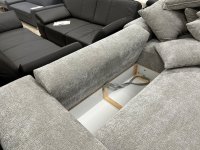 Sofa Couch Ecksofa Schlafsofa mit Bettkasten und Schlaffunktion 310x155x70cm grau