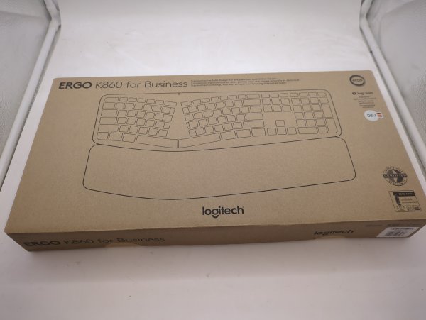 Logitech ERGO K860 for Business geteilte kabellose Tastatur – Ergonomisches Design, gesicherte Logi Bolt Technologie, Bluetooth, weltweit zertifiziert, Windows/Mac/Chrome/Linux, DEU QWERTZ - Graphit