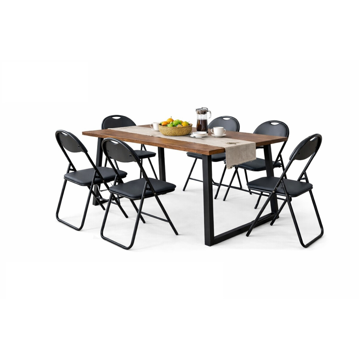 HAKU Möbel Möbel Klappstuhl 6er Set, Metall, schwa