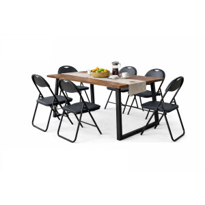 HAKU Möbel Möbel Klappstuhl 6er Set, Metall, schwarz, B 44 x H 80 x T 47 cm, 25568