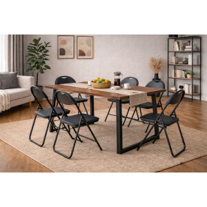 HAKU Möbel Möbel Klappstuhl 6er Set, Metall, schwarz, B 44 x H 80 x T 47 cm, 25568
