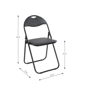HAKU Möbel Möbel Klappstuhl 6er Set, Metall, schwarz, B 44 x H 80 x T 47 cm, 25568