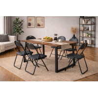 HAKU Möbel Möbel Klappstuhl 6er Set, Metall, schwarz, B 44 x H 80 x T 47 cm, 25568